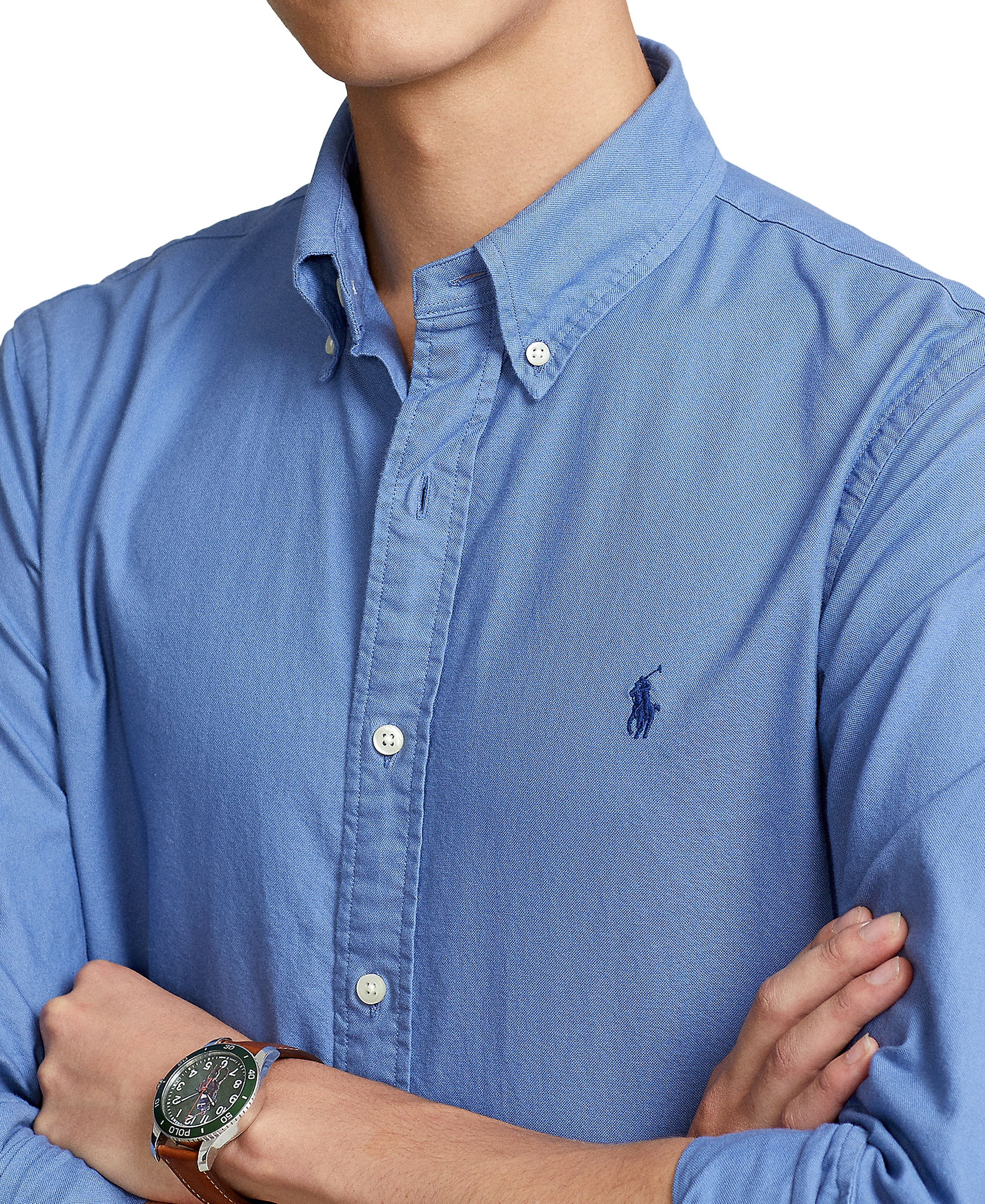 Polo Ralph Lauren Men's Garment-Dyed Oxford Shirt - Bastille Blue