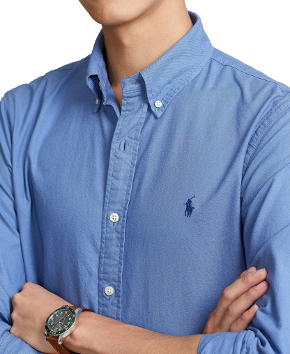 Polo Ralph Lauren Men's Garment-Dyed Oxford Shirt - Bastille Blue