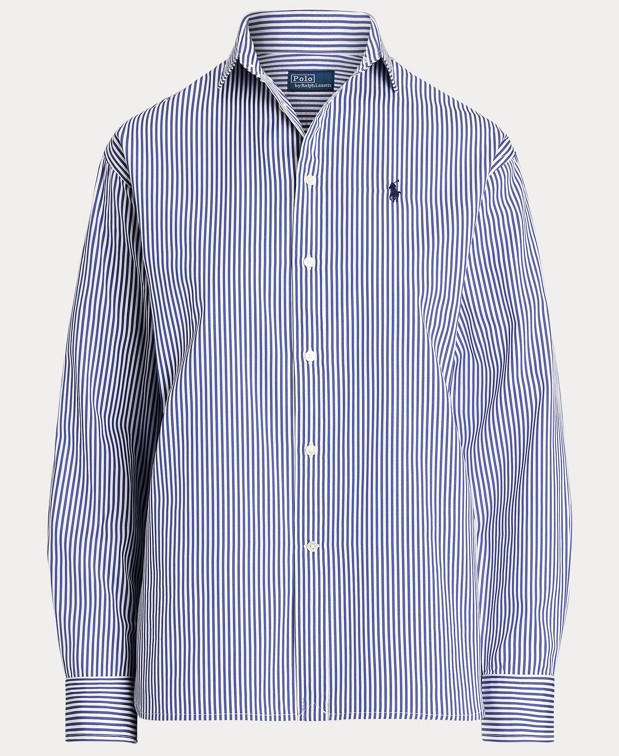 Polo Ralph Lauren Women's Relaxed-Fit Striped Cotton Shirt - Cabana Blue/ White