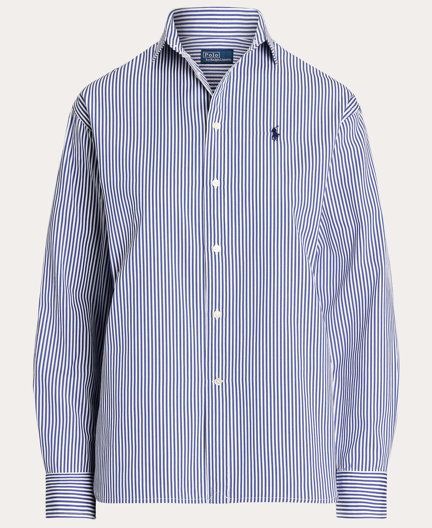 Polo Ralph Lauren Women's Relaxed-Fit Striped Cotton Shirt - Cabana Blue/ White