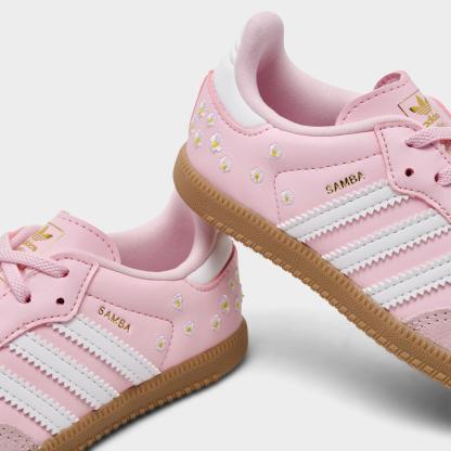 Kids' Toddler adidas Originals Samba OG Stretch Lace Casual Shoes - Clear Pink/Footwear White/Gum - view 3