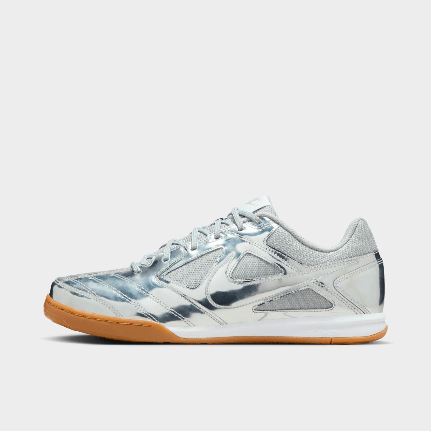 Men's Nithtke Gato LV8 Casual Shoes - Metallic Silver/White/Gum Light Brown/Metallic Silver - Left shoe facing left. Outside of the shoe.