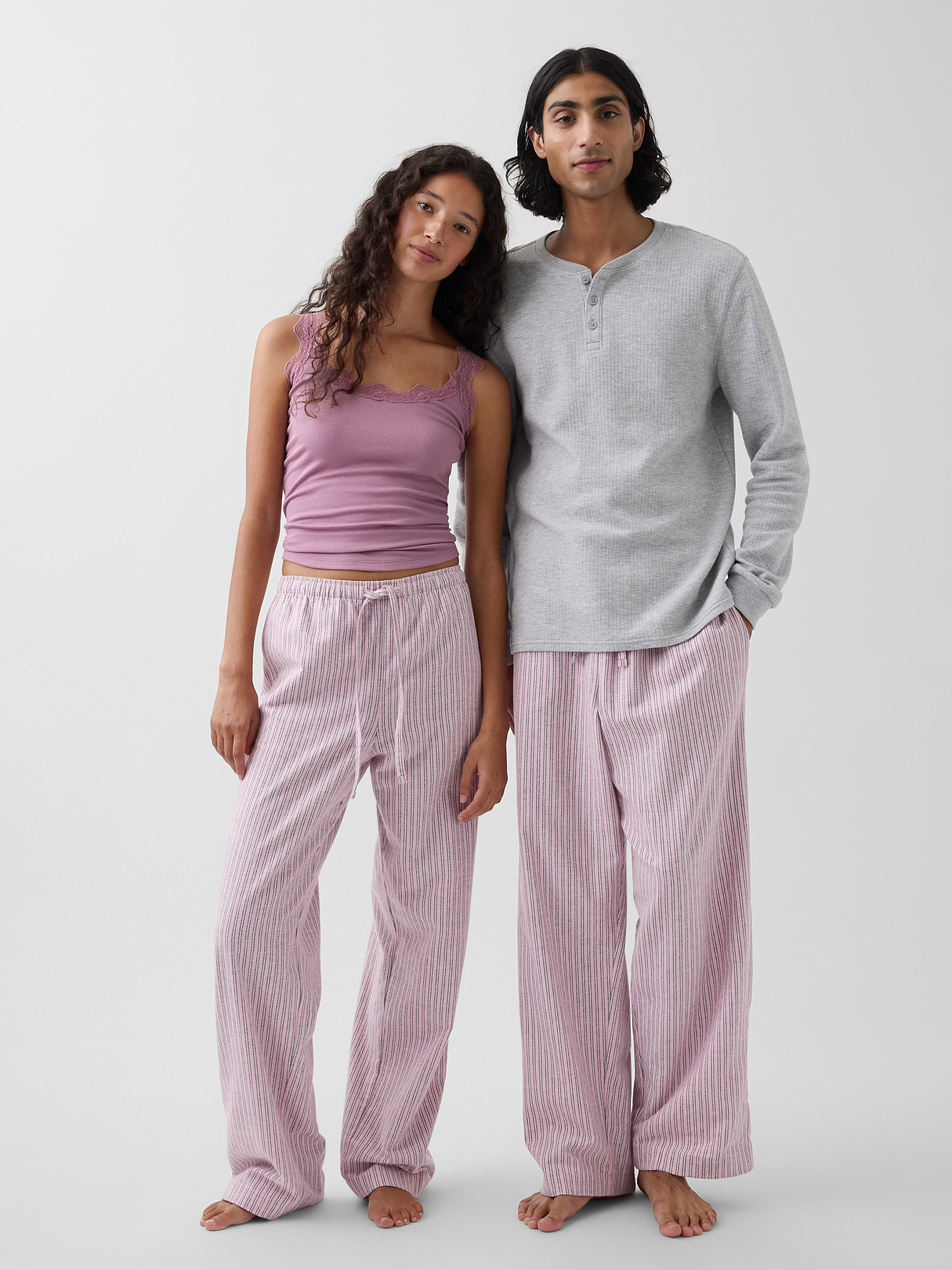 Adult Softest Flannel PJ Pants - Pink stripe