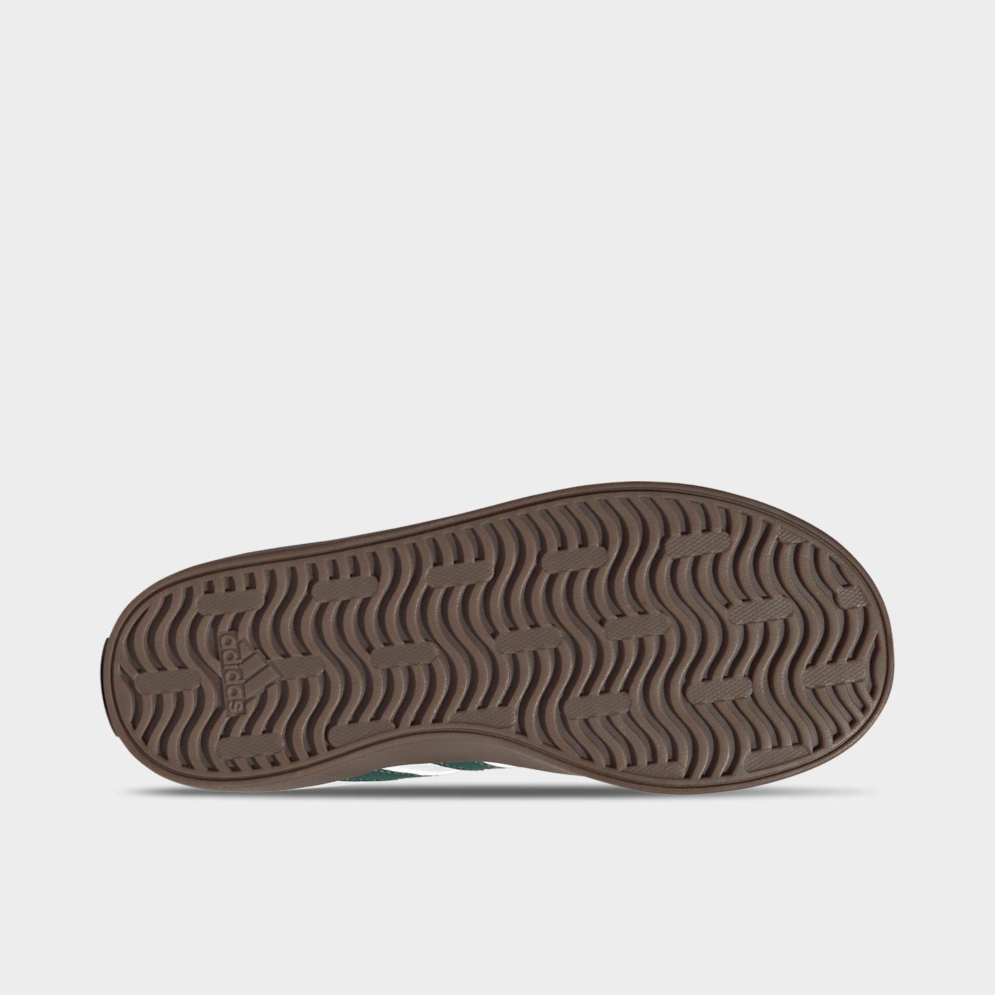 Big Kids' adidas VL Court 3.0 Skateboarding Casual Shoes - Cloud White/Collegiate Green/Gum - Bottom view
