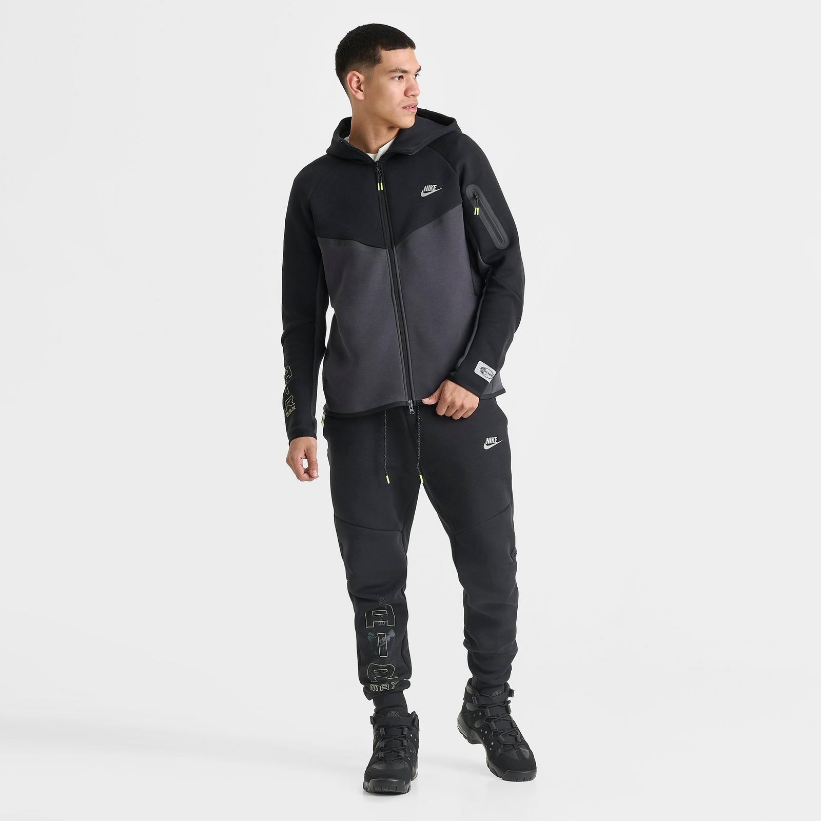 Men's Nike Tech Fleece Air Max Jogger Pants - Black/Neon Yellow