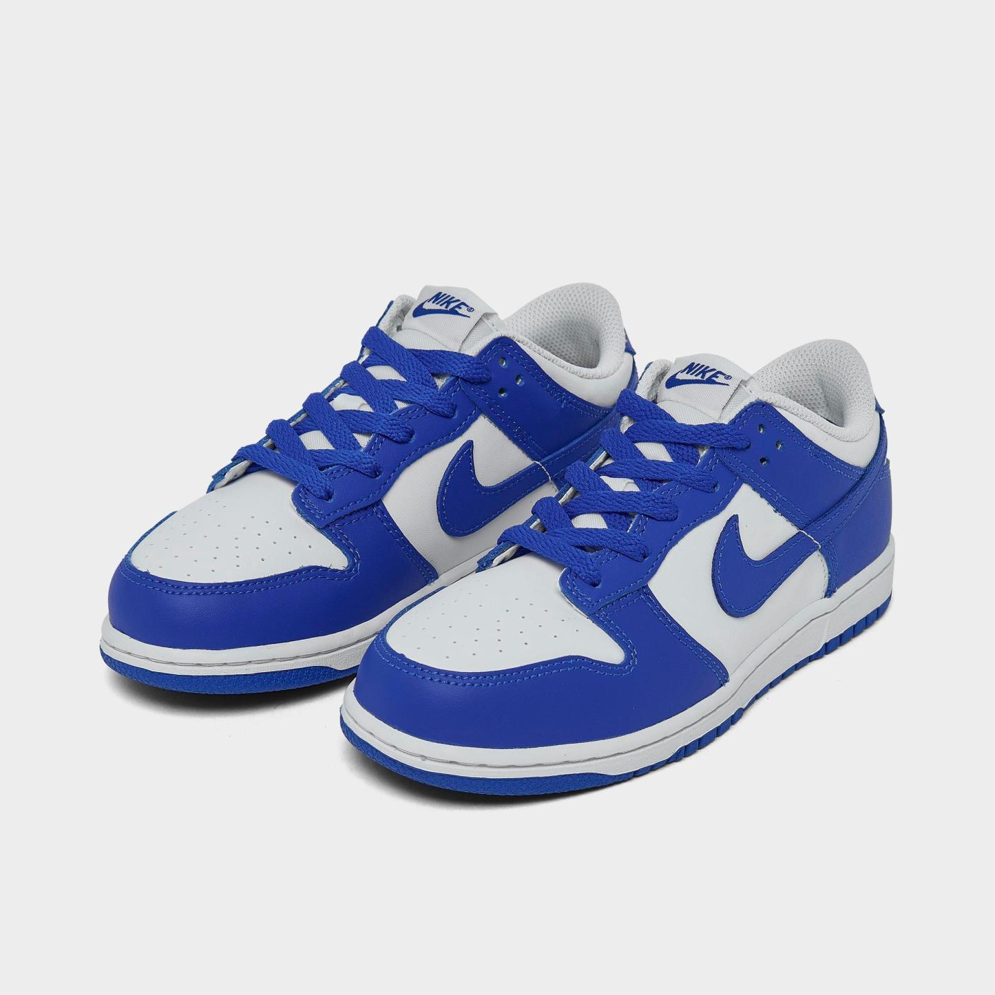 Little Kids' Nithtke Dunk Low Casual Shoes - Part 2 - White/Hyper Royal/Hyper Royal - Both shoes facing left
