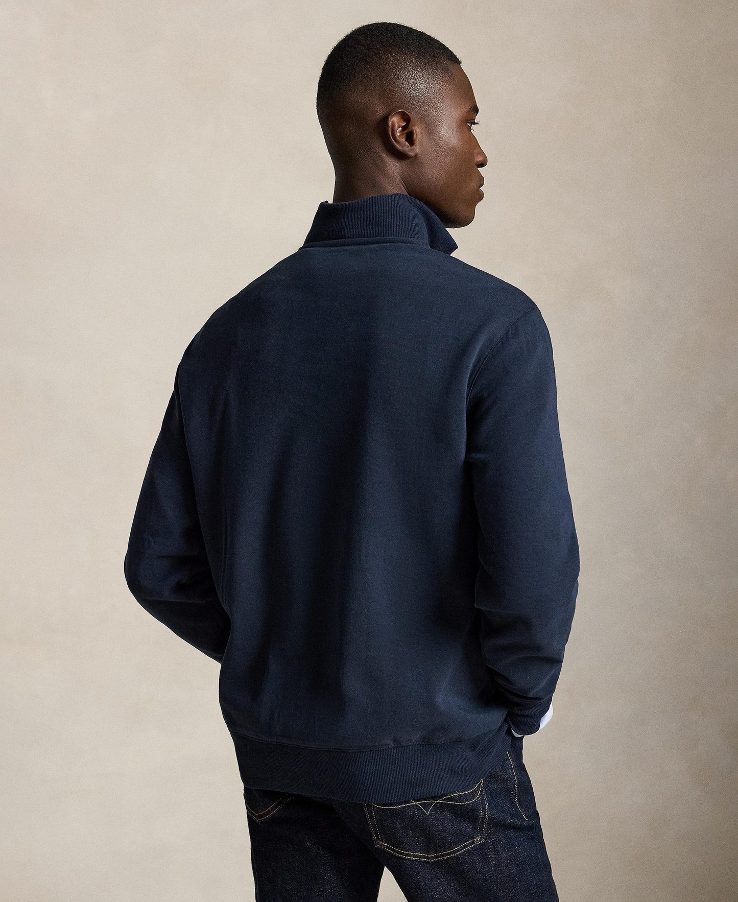 Polo Ralph Lauren Men's Luxury Jersey Quarter-Zip Pullover Sweater - Navy