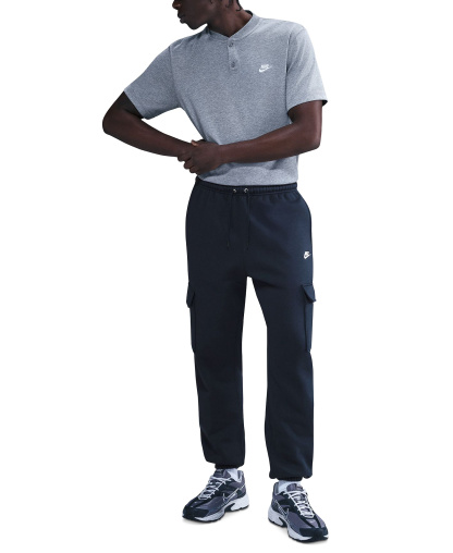 Nike Men's Club Fleece Cargo Regular-Fit Pants - Obsidian/White