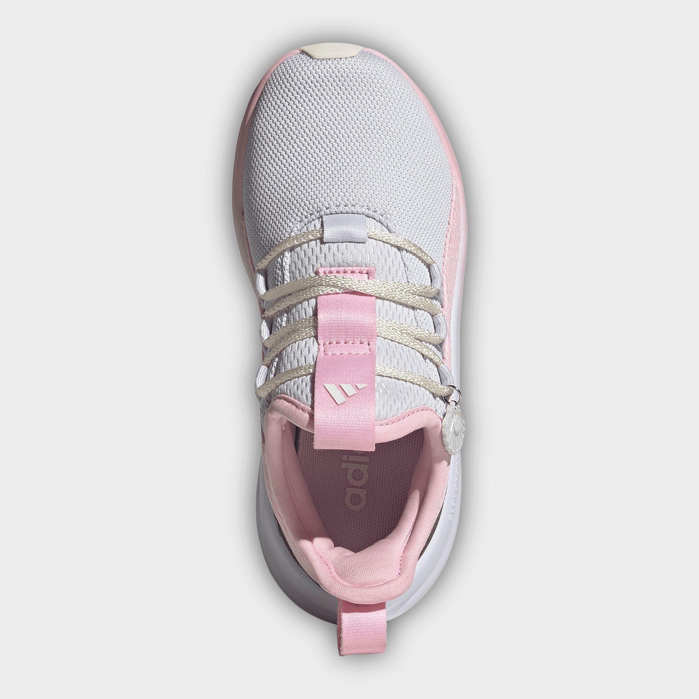 Girls' Little Kids' and Big Kids' adidas Lite Racer Adapt 8.0 Stretch Lace Casual Shoes - Part 2 - Frozen Purple/Clear Pink/Core White - Top view
