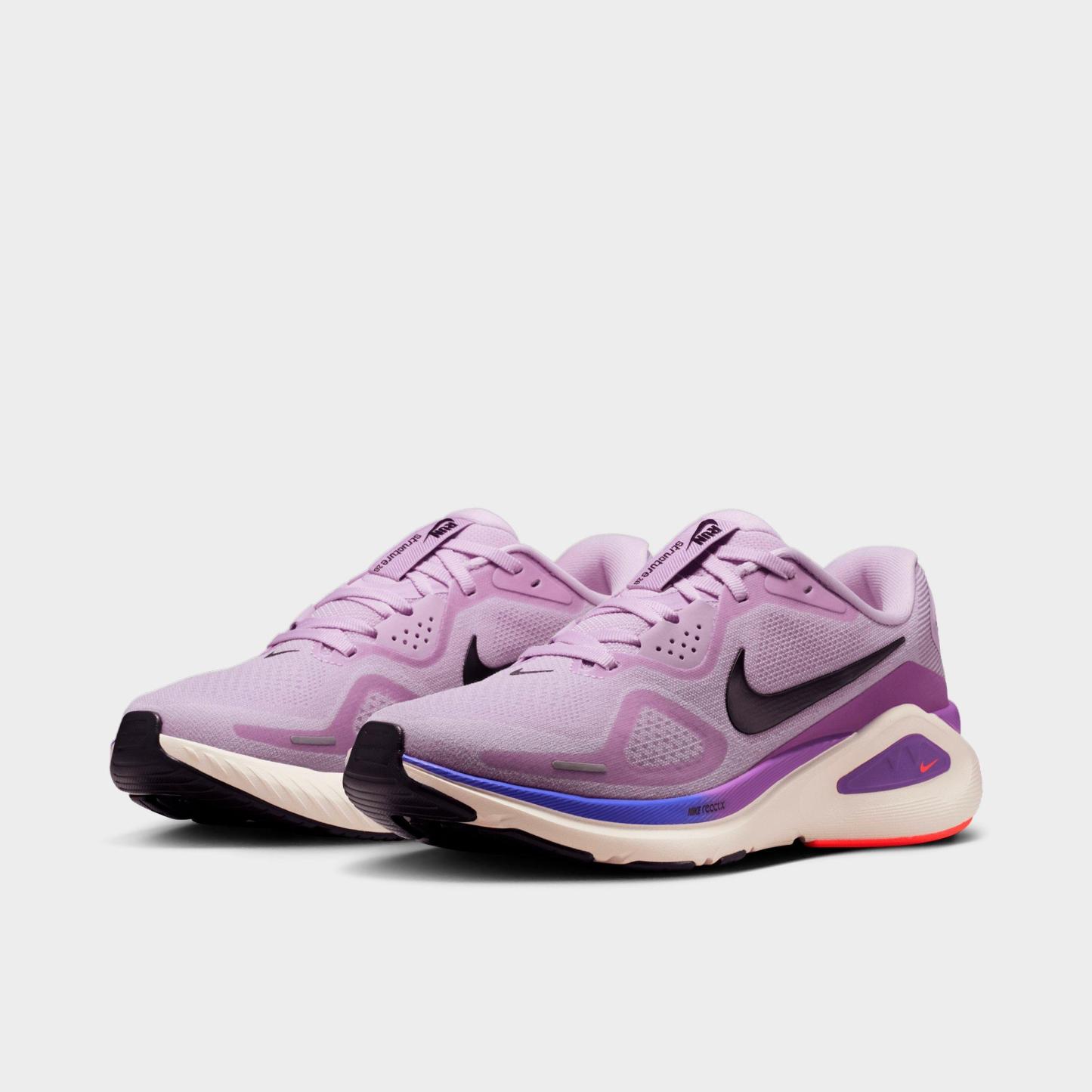 Women's Nithtke Structure 26 Running Shoes - Violet Mist/Bright Violet/Sapphire/Cave Purple - Both shoes facing left