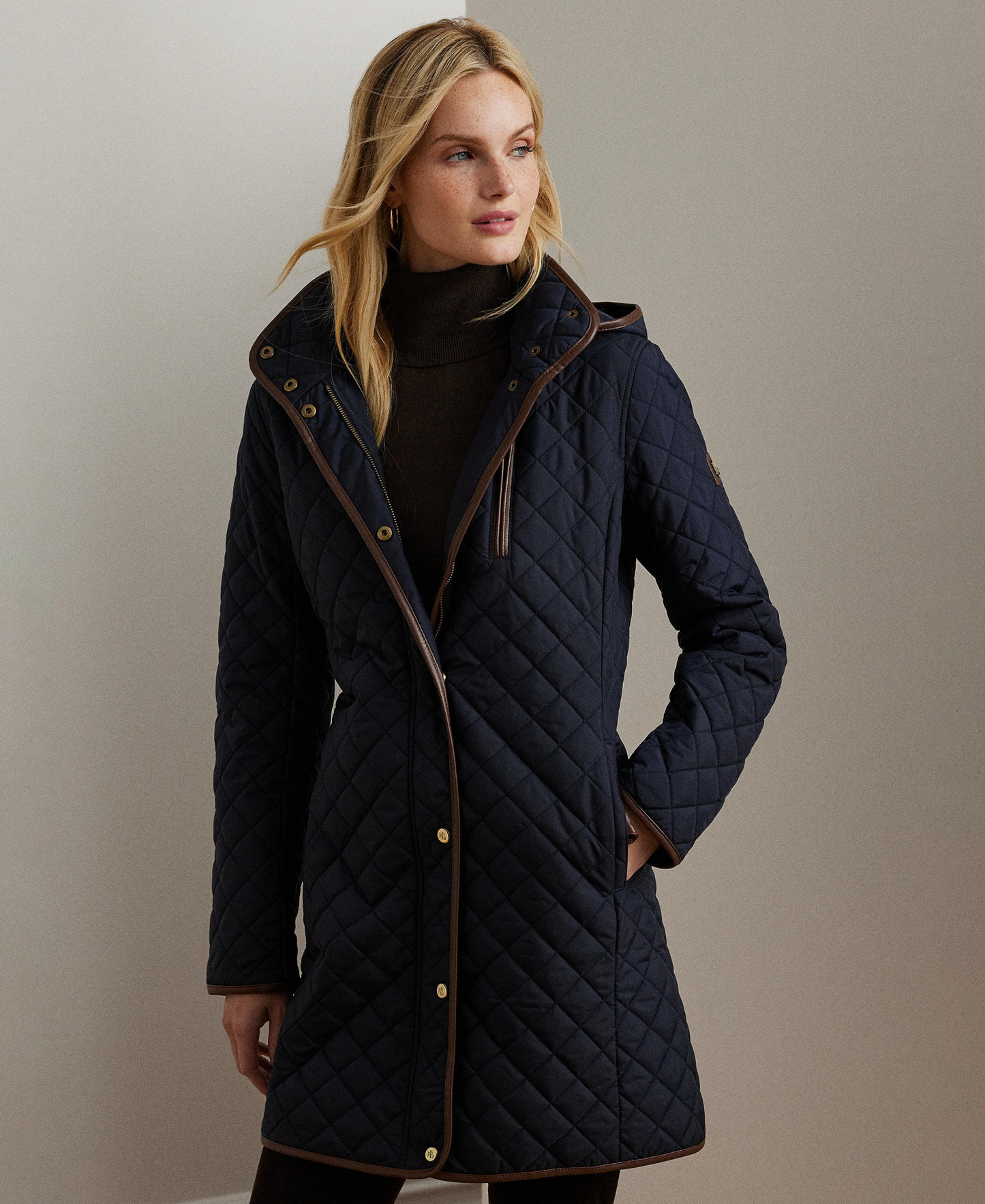 Lauren Ralph Lauren Women's Hooded Quilted Coat - Dark Navy