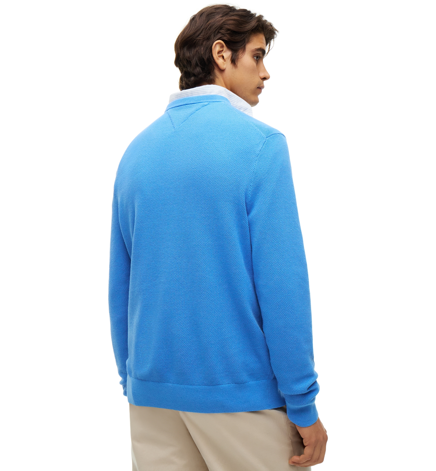 Tommy Hilfiger Men's Essential Texture Cotton Crewneck Sweater - Blue Spell