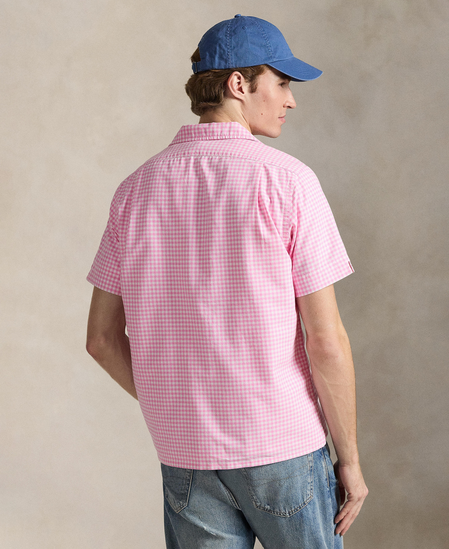 Polo Ralph Lauren Men's Classic-Fit Short-Sleeve Oxford Shirt - Pink/White