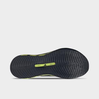 Men's adidas Hyperboost Edge Running Shoes - Part 2 - Carbon/Hi-Res Yellow/Grey - Bottom view