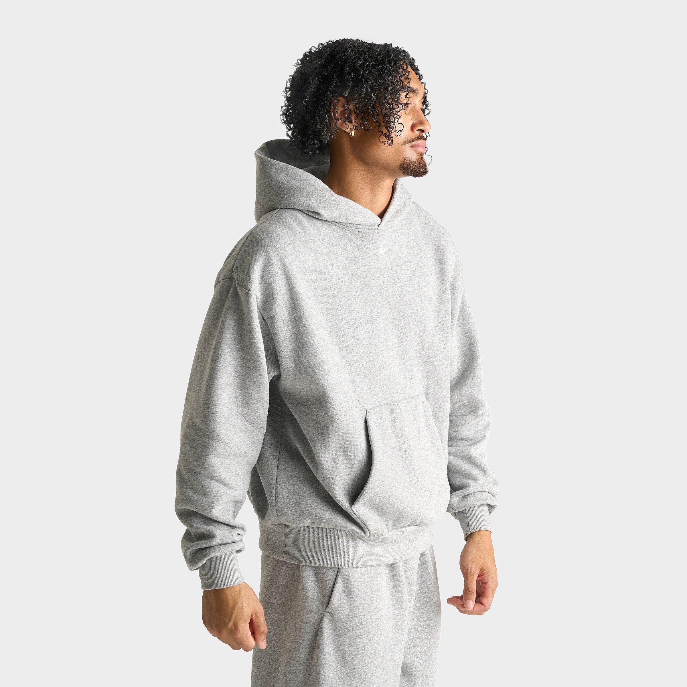 Men's Nithtke Solo Swoosh Pullover Hoodie - Dark Grey Heather/Sail