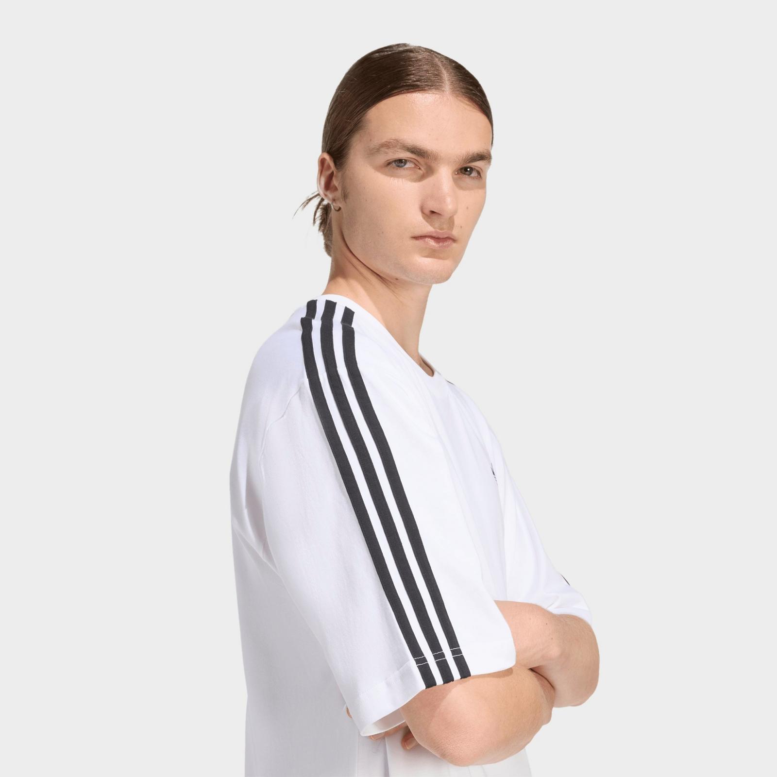 Men's adidas Originals adicolor 3-Stripes Oversized T-Shirt - White - view 5