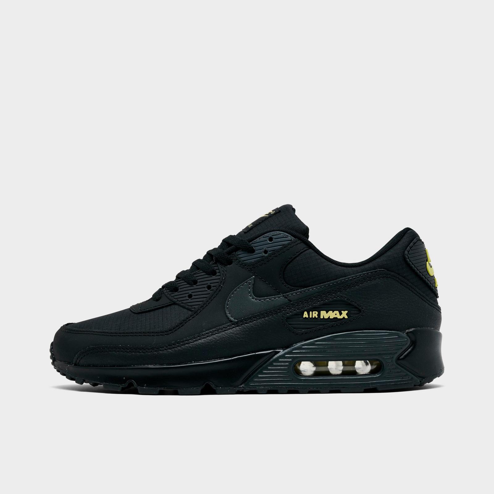 Men's Nike Air Max 90 Casual Shoes - Black/Buff Gold/Anthracite