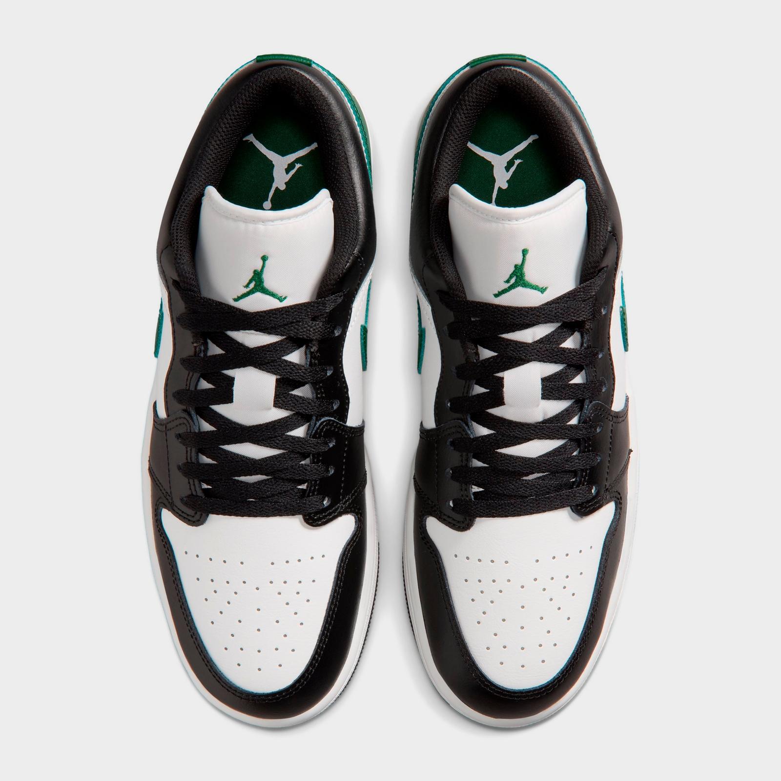 Men's Air Jordan Retro 1 Low Casual Shoes - Black/Gorge Green/Summit White - view 5