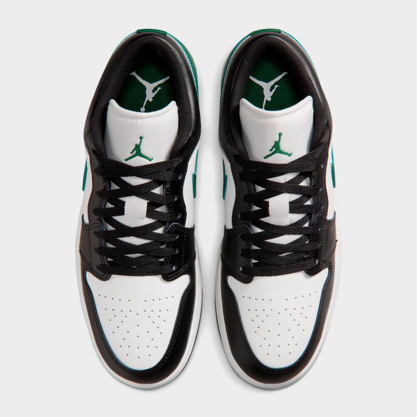 Men's Air Jordan Retro 1 Low Casual Shoes - Black/Gorge Green/Summit White - view 5