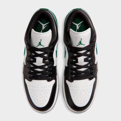 Men's Air Jordan Retro 1 Low Casual Shoes - Black/Gorge Green/Summit White - view 5