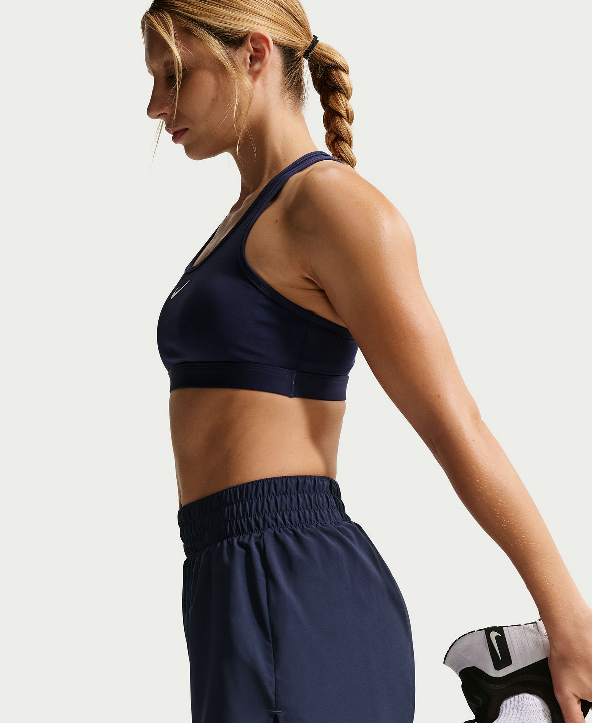 Nike Women's One Dri-Fit High-Waist 2-in-1 Shorts - Midnight Navy/White