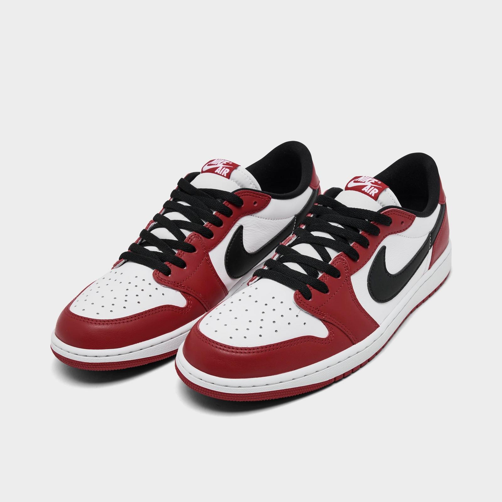 Men's Air Jordan Retro 1 Low OG Casual Shoes - Varsity Red/Black/Summit White - view 2