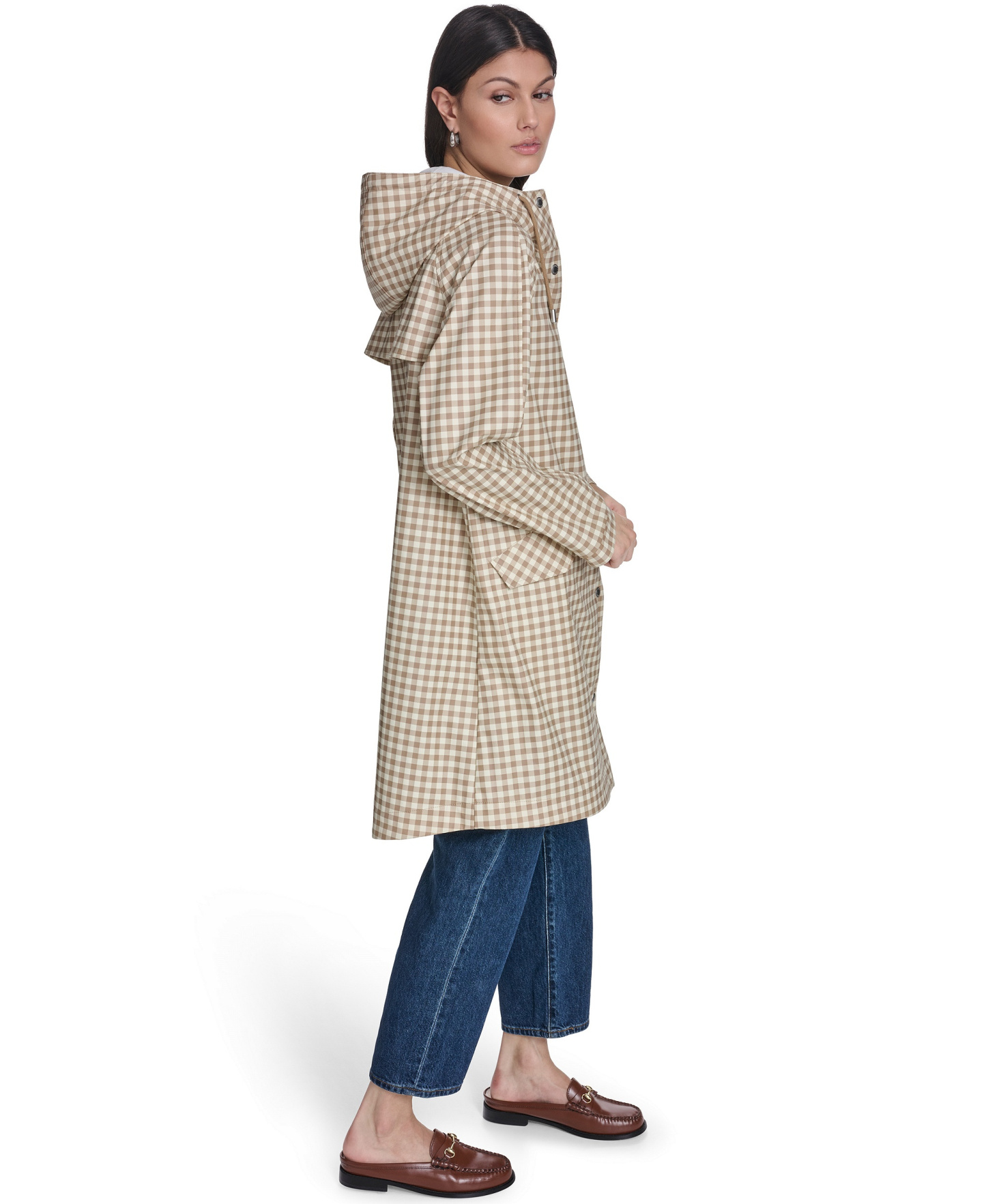 Levi's Women's Raglan Sleeve Rain Jacket - Brn Check