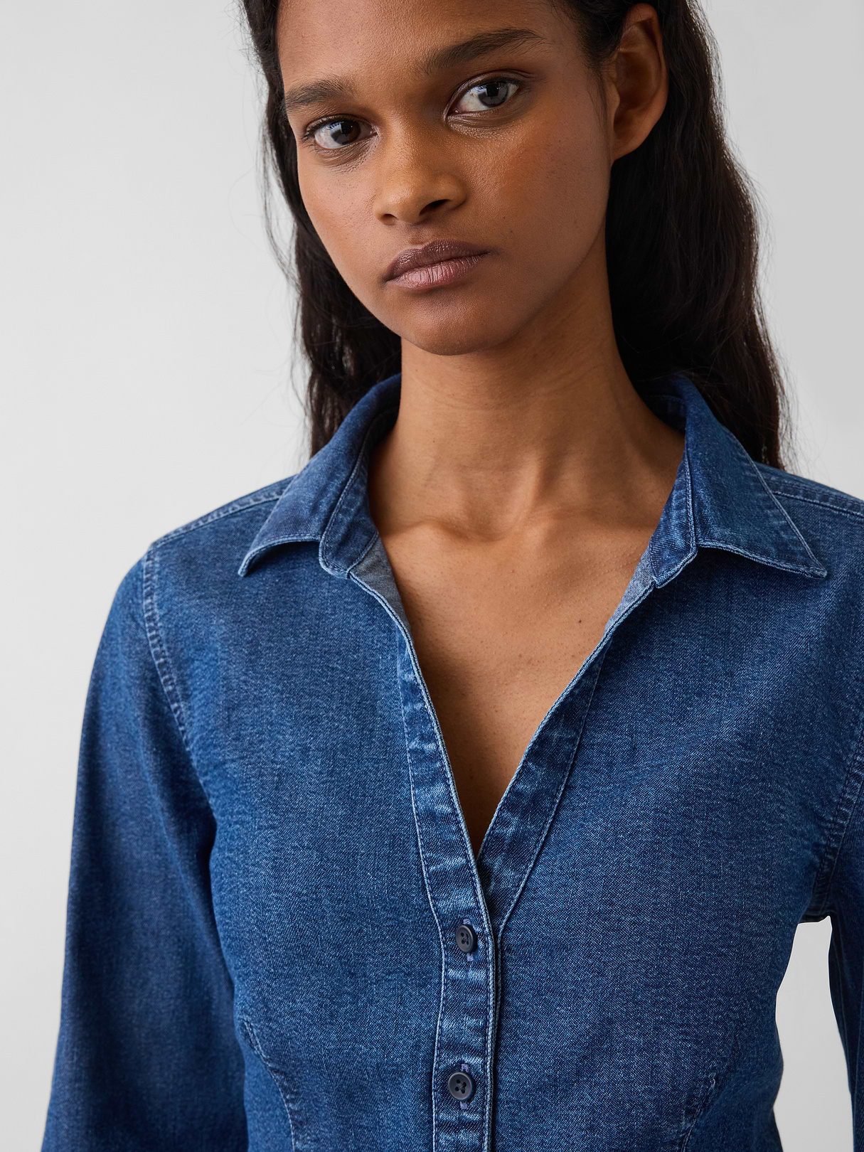 Denim Fitted Shirt - Medium wash