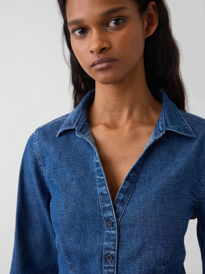 Denim Fitted Shirt - Medium wash