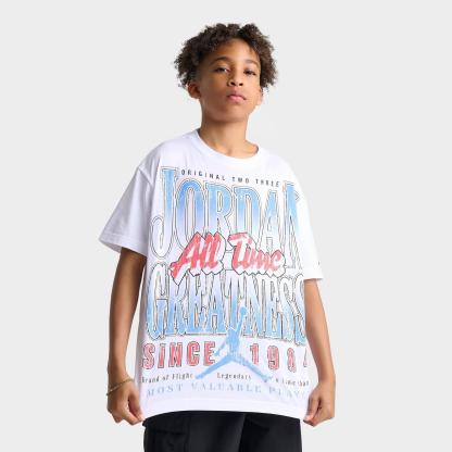 Big Kids' Jordan All Time Greatness Graphic T-Shirt - White - view 1