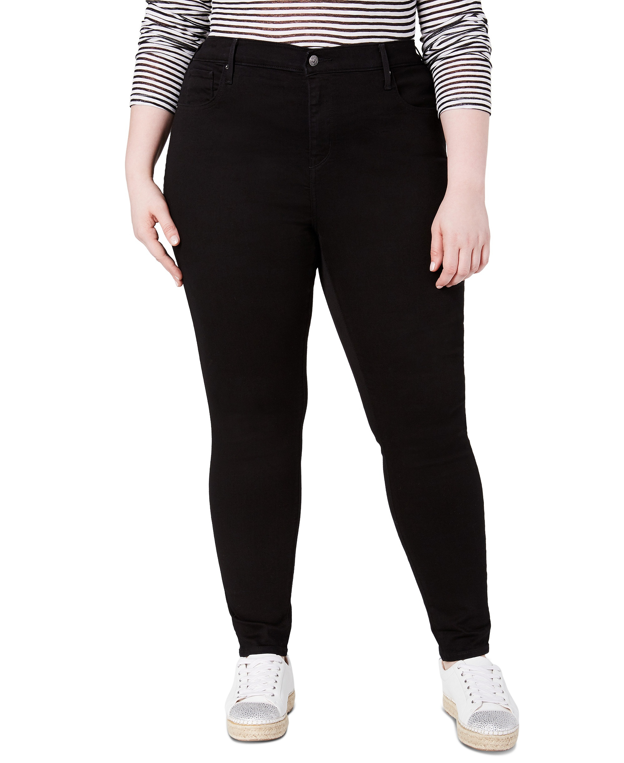 Levi's Trendy Plus Size 721 High-Rise Skinny Jeans - Black Peony