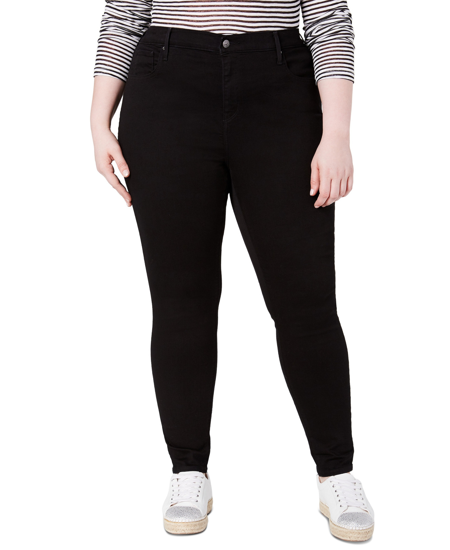 Levi's Trendy Plus Size 721 High-Rise Skinny Jeans - Black Peony