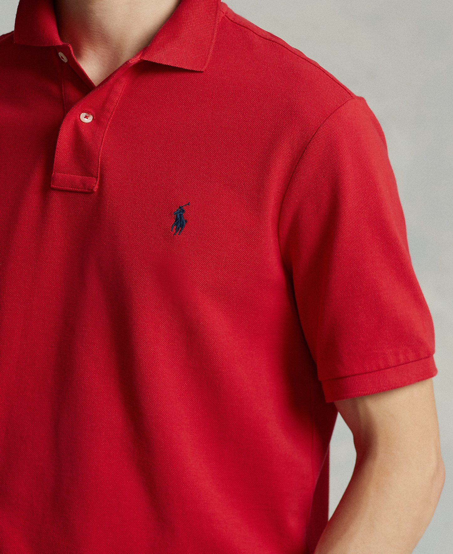 Polo Ralph Lauren Men's Classic-Fit Mesh Polo Shirt - Red/Navy