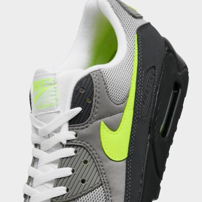 Men's Nike Air Max 90 Casual Shoes - Black/Neon Yellow/Anthracite/Light Charcoal/Pearl Grey/White