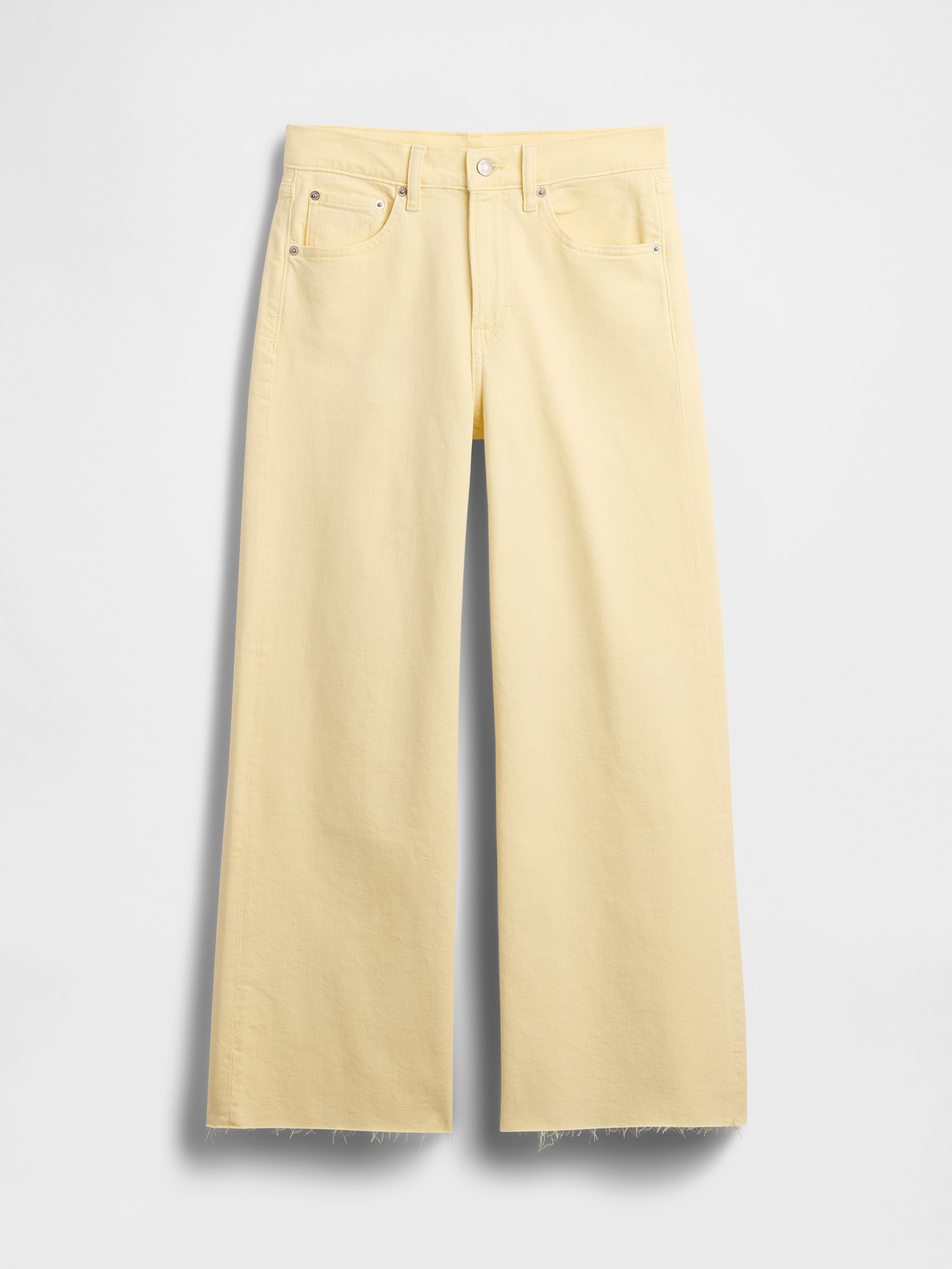 High Rise Stride Wide-Leg Ankle Jeans - Maize yellow