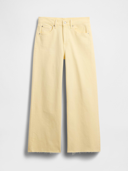 High Rise Stride Wide-Leg Ankle Jeans - Maize yellow