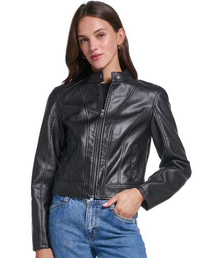 Levi's Women's Faux Leather Racer Jacket - Blk Black