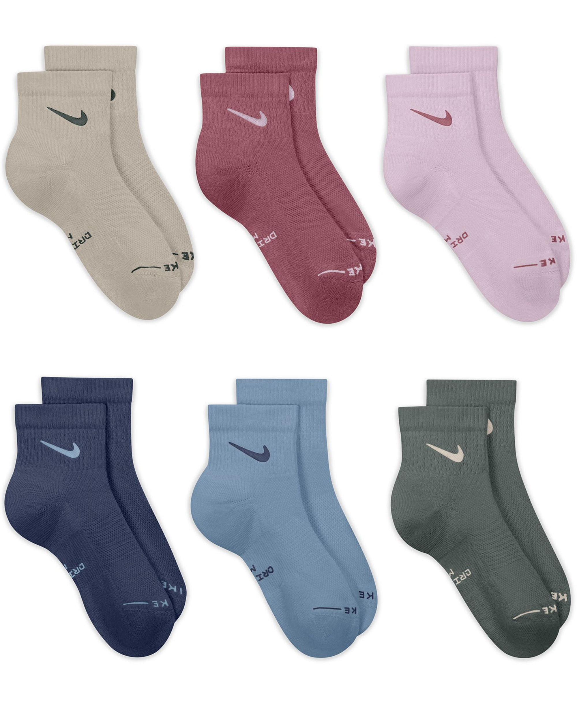 Nike Unisex Elevated Everyday Ankle Socks, 6-Pack - Multi-Color