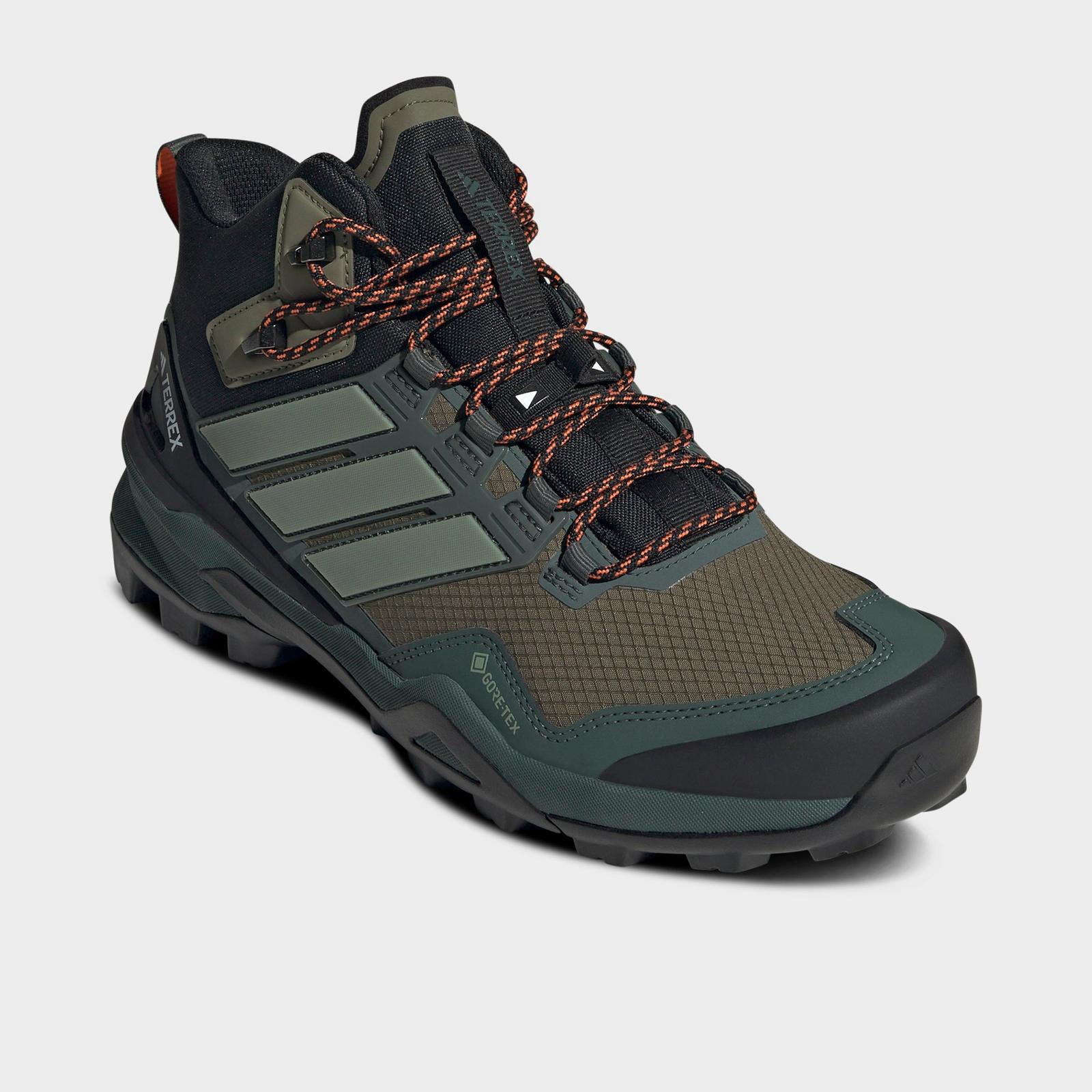 Men's adidas Terrex Skychaser Mid GORE-TEX Hiking Shoes - Olive Strata/Silver Green/Core Black - view 2