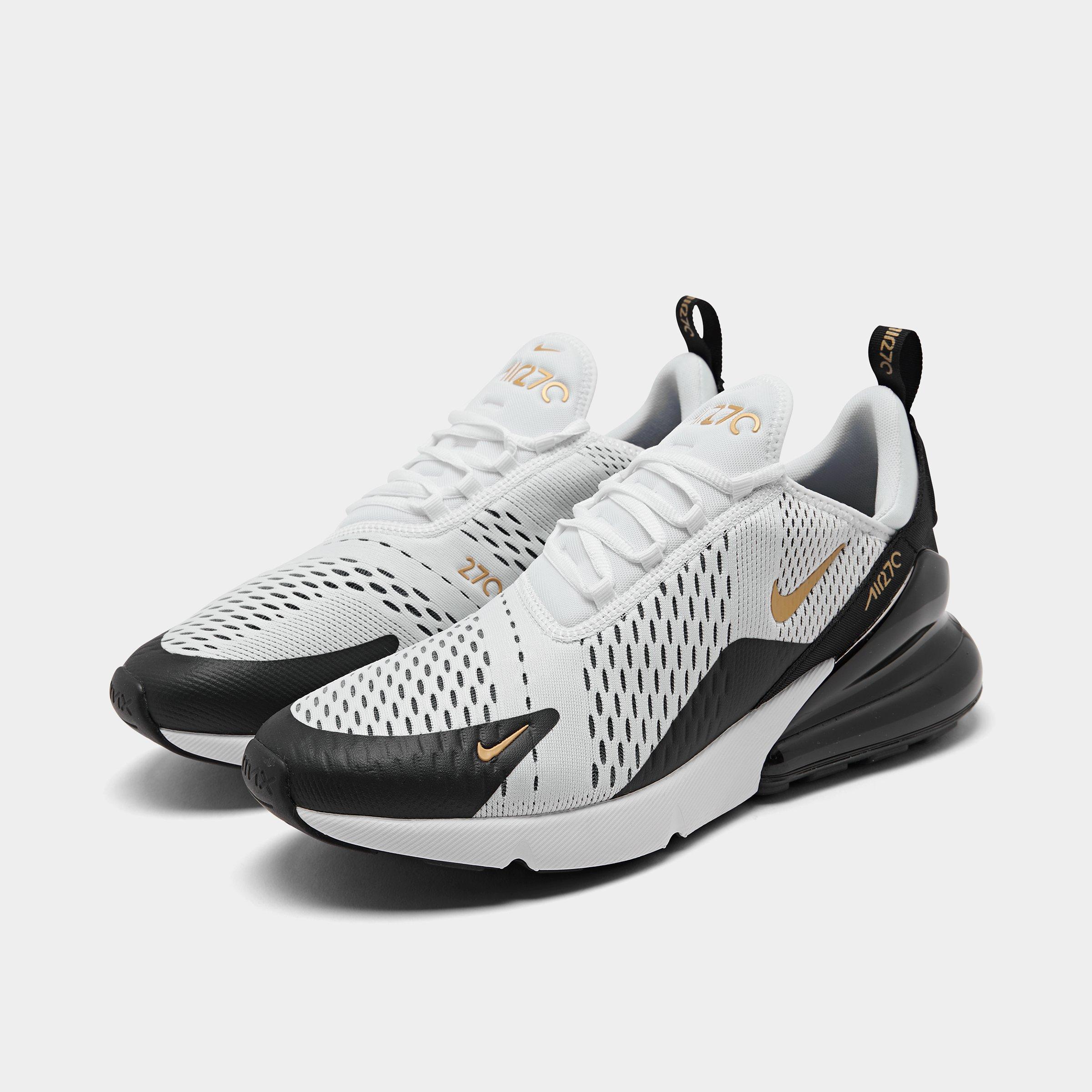 Men's Nithtke Air Max 270 Casual Shoes - Part 1 - White/Metallic Gold/Black - Both shoes facing left