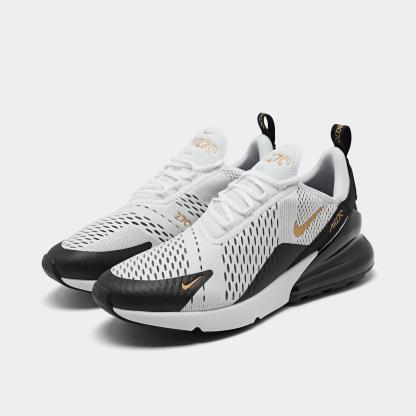 Men's Nithtke Air Max 270 Casual Shoes - Part 1 - White/Metallic Gold/Black - Both shoes facing left