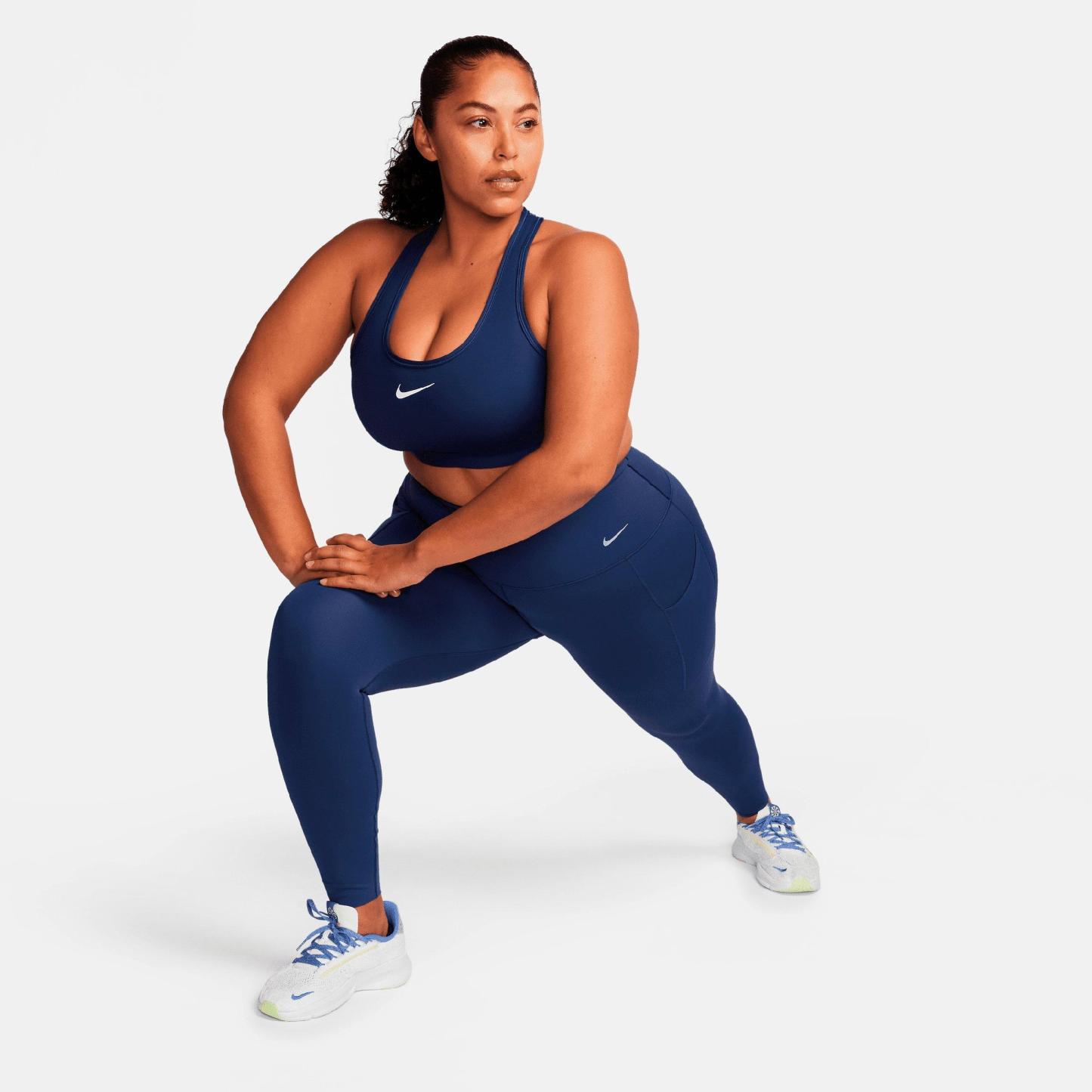 Women's Nithtke Swoosh Medium Support Sports Bra - Midnight Navy/White