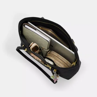 Station Tote Bag In Signature Leather - Gold/Black - view 4