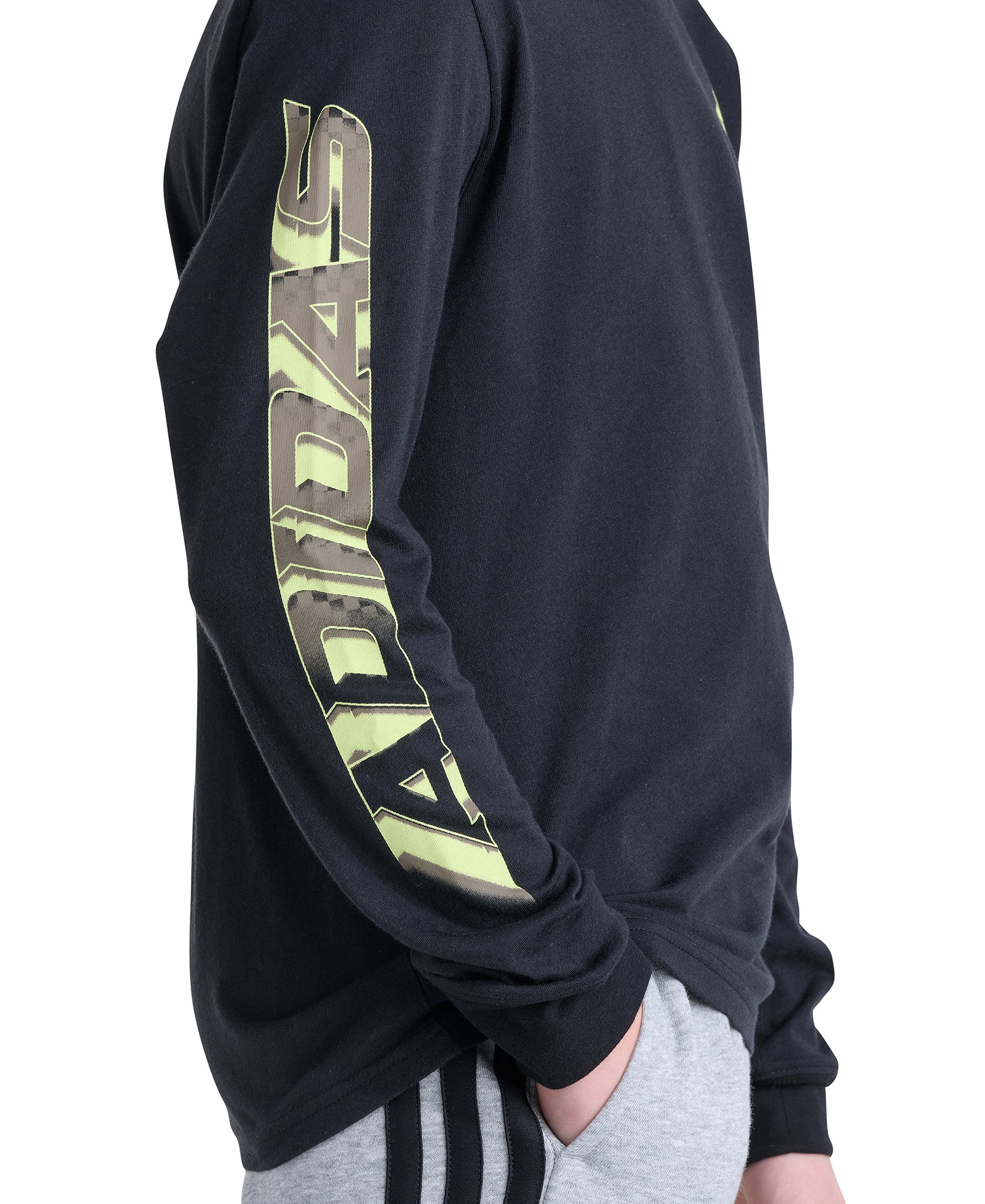 adidas Boys' 8-20 Long-Sleeve Built for Speed T-Shirt - Black w/Multi