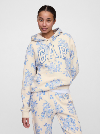 Relaxed Gap Logo Hoodie - blue floral