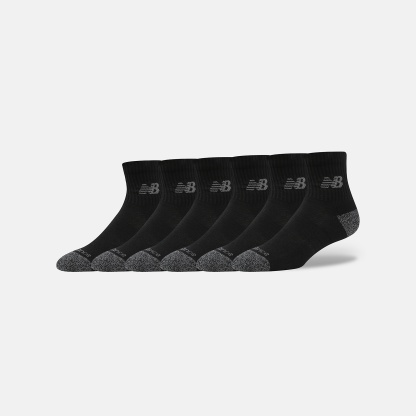 New Balance Active QTR Socks 6 Pack, LAS65202BK