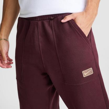 Men's Nithtke Sportswear Swoosh Box Fleece Sweatpants - Burgundy Crush/Burgundy Crush