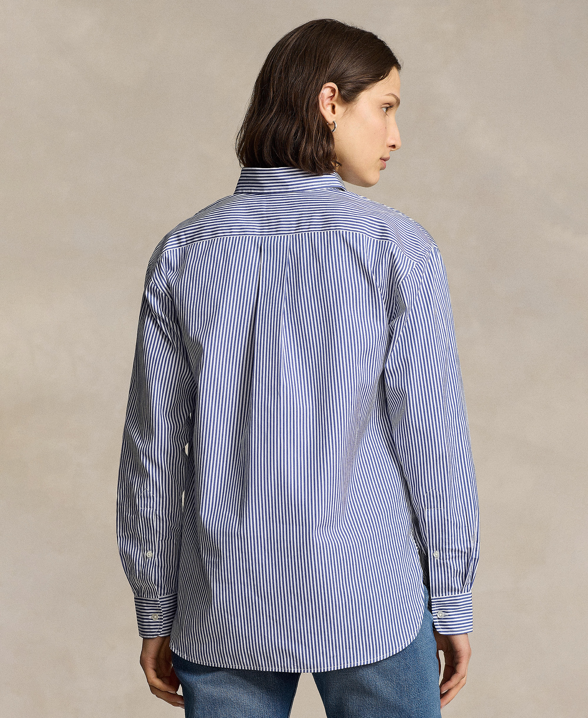 Polo Ralph Lauren Women's Relaxed-Fit Striped Cotton Shirt - Cabana Blue/ White