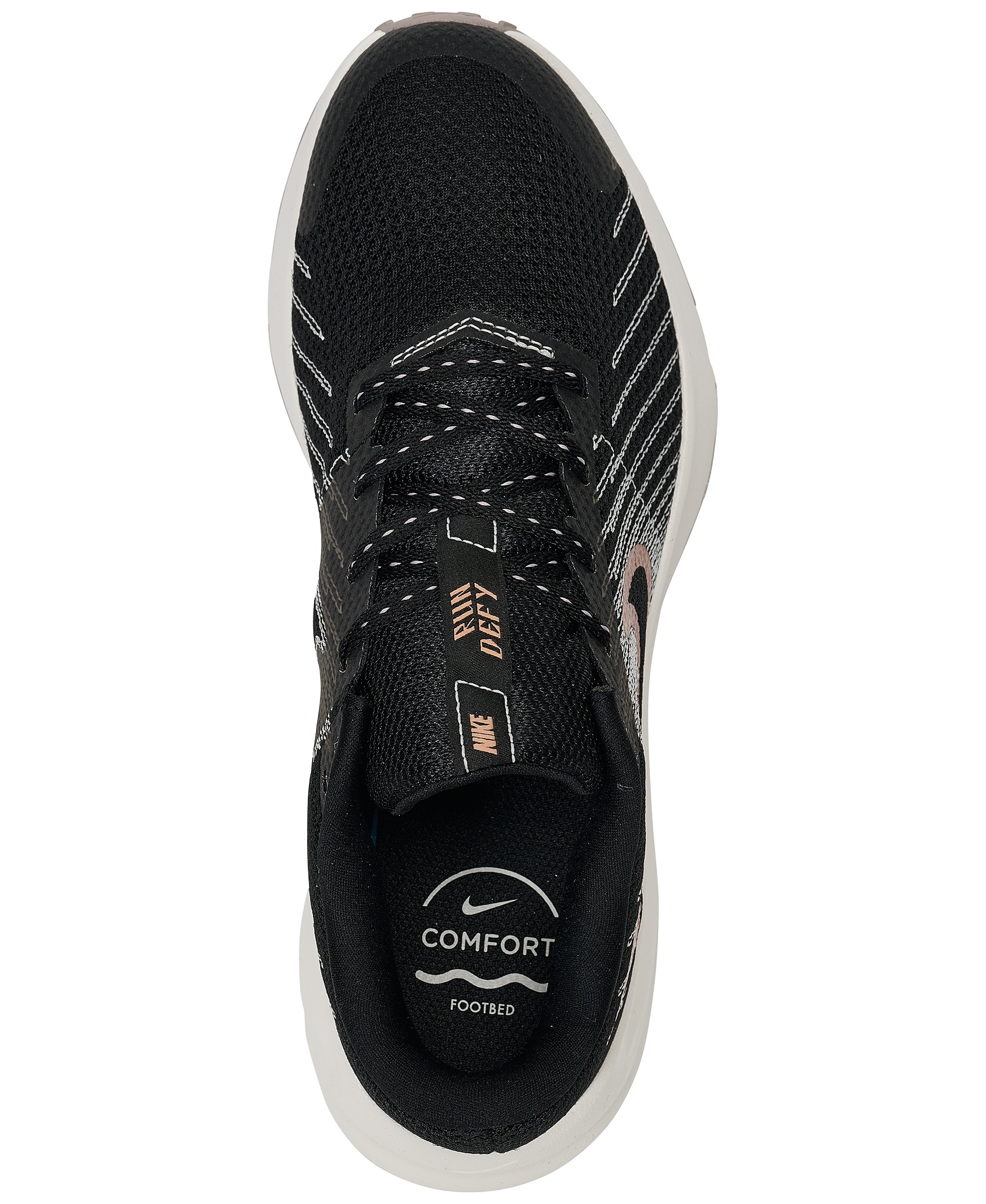 Nike Women's Run Defy Running Sneakers from Finish Line - Black, Rose Gold