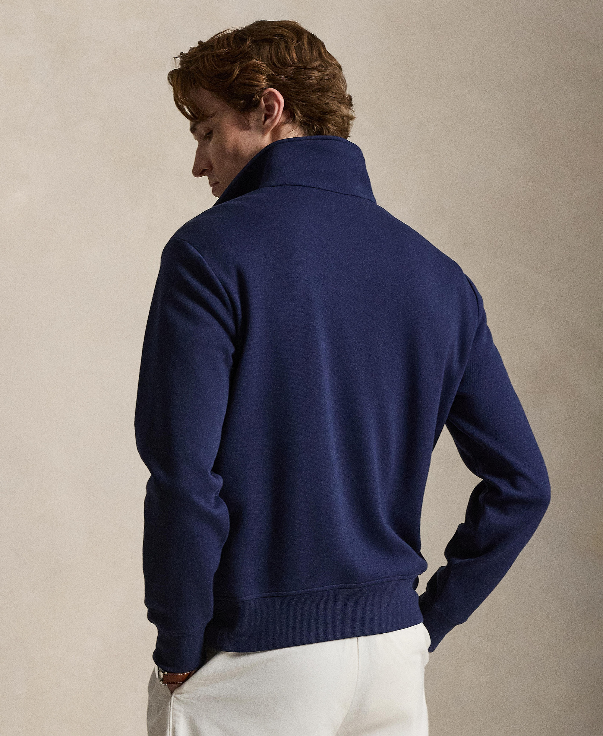 Polo Ralph Lauren Men's Double-Knit Quarter-Zip Sweatshirt - Newpot Navy